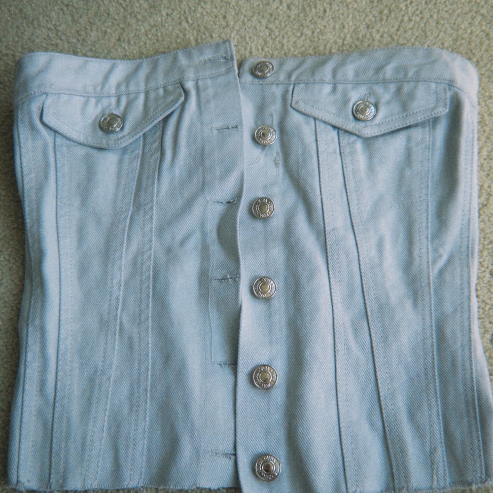Zara Light Blue Denim Corset Top